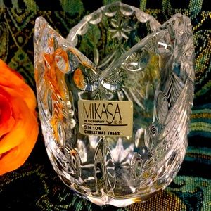 Christmas Tree engraved crystal votive